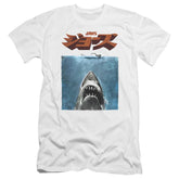 Jaws Japanese Poster Men's Ultra-Soft 30/1 Cotton Slim Short-Sleeve T-Shirt